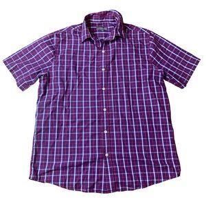 Denver Hayes Men’s Classic Fit Plaid Short Sleeve Button Down Shirt - Medium